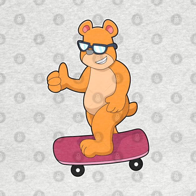 Bear as Skater with Skateboard by Markus Schnabel